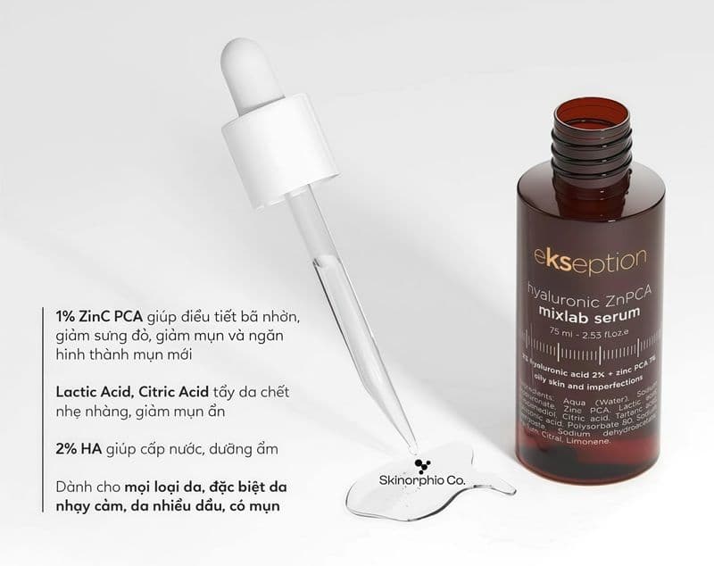 Serum Ekseption Kẽm ZnPCA có tốt không? Đánh giá chi tiết hiệu quả thực tế